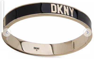 £57.99 • Buy DKNY Gold And Black Enamel Logo Bangle