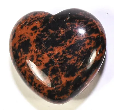 30mm Mahogany Obsidian Heart Polished Volcanic Glass Crystal Stone Mexico 12PCs • $8.95