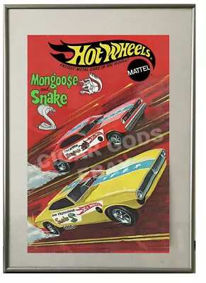 Vintage Hot Wheels Redlines Mongoose & Snake Cars Poster 11”x 17” No Frame REPRO • $25.68