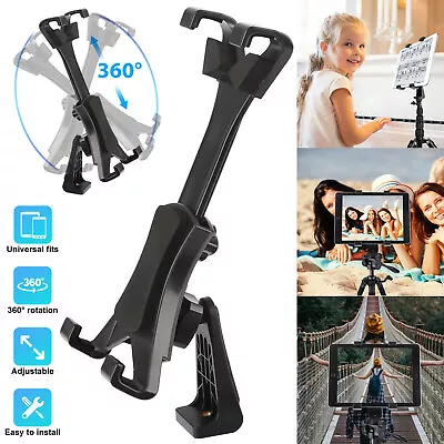 Tablet Tripod Mount Adapter Flexible Adjustable Clamp Holder For 7-10  IPad Tab • $12.48