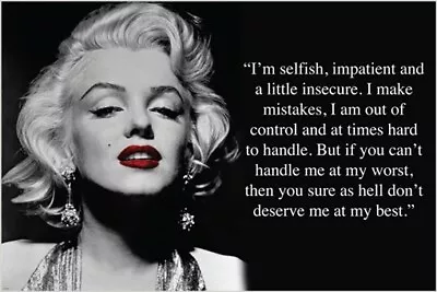 MARILYN MONROE QUOTE Photo Poster 12x18 • $7.99