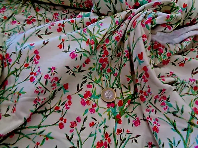 £8.50 • Buy Art Gallery Fabrics Jersey Knit Central Park Lush Floral Cream Dressmaking1/2 Mt