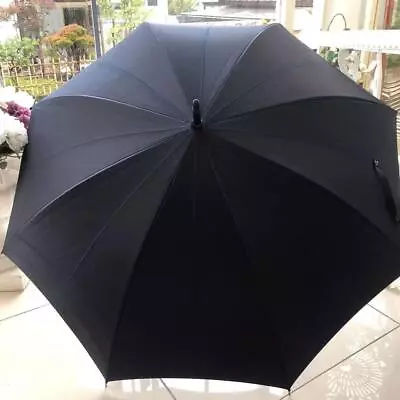 Gianni Versace Plain Wood Snubbull Long Rain Umbrella Authentic • $460