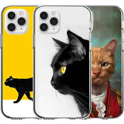 $16.95 • Buy Silicone Cover Case Cute Black Cat Funny Animal Pet Painting Style Portrait Art