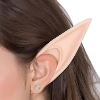 £2.39 • Buy Elf Ears Pointed Pixie Rubber Latex Prosthetic Tips Cos Fairy Adults Children~
