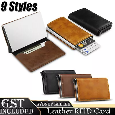 Men's RFID Blocking Slim Leather Wallet Id Credit Card Holder Money Case Purse • $8.15