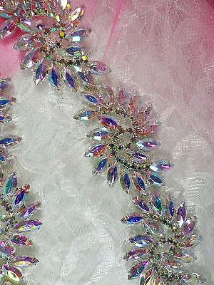 XR120 Aurora Borealis Marquise Swirl Crystal AB Rhinestone Embellishing Trim • $49.99