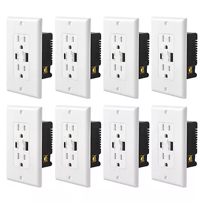 8 Packs 4.2A USB Type C Fast Charger With Electrical Wall Outlet Receptacle UL • $91.99