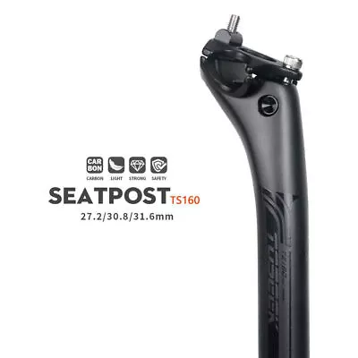 Carbon Seatpost 27.2 31.6mm Length 400mm Matte Black MTB Road Bike Seat Post • $25.37