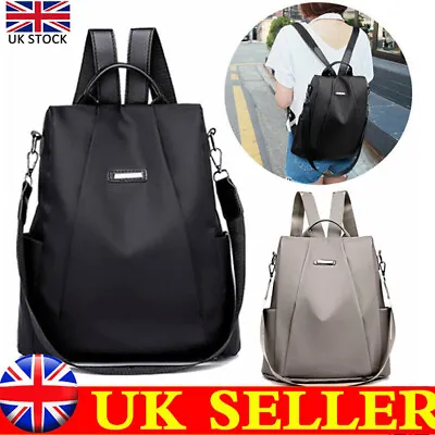 Ladies Rucksack Anti-theft Shoulder Bag Women Nylon Backpack Handbag UK • £9.88