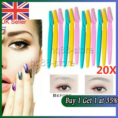20Pack Eyebrow Brow Shaper Razor Blade Facial Hair Trimmer Remover Dermaplaning • £3.82