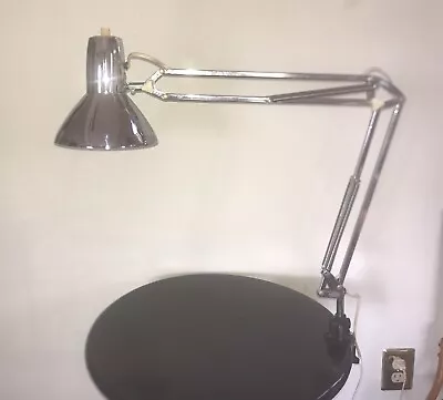 VTG Mid Century Articulating Chrome Drafting  Lamp W/ Clamp. Kenroy USA Grt Cond • $89