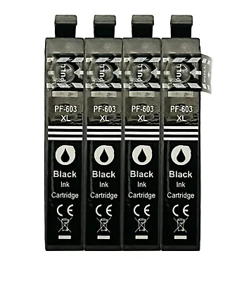 4 Black Ink Cartridges Fits Epson WF-2810 WF-2830 WF-2835 WF-2850 WF-2820 • £6.95