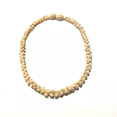 20.5  Vintage Estate Niihau Shell Lei Pikake Choker Cowrie Clasp • $750