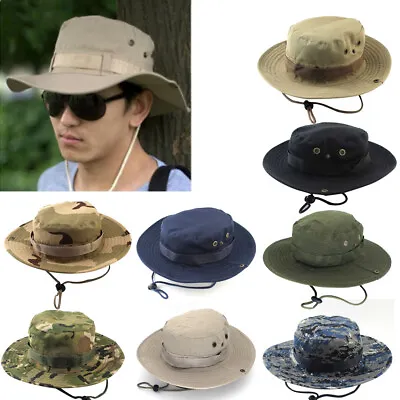 Camouflage Multicam Boonie Hat Tactical US Army Bucket Hats Panama Summer Cap • $7.69