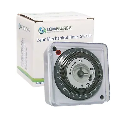 £11.99 • Buy Lowenergie 24 Hour Mechanical Immersion Heater Time Switch Socket Box Timer, 16A