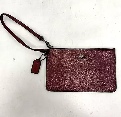 £6.99 • Buy Coach Card Wallet Small Burgundy Glitter Women's 511327
