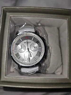 Michele Sport Sail Silver Dial White Silicone Women's Watch MWW01P000001 NIB • $399.99