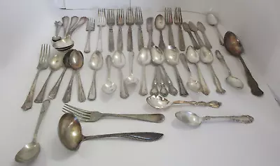 Mixed Vintage Silverplate Flatware Lot Forks And Spoons • $27.99