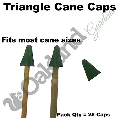 Triangle Garden Cane Caps Rubber Protector Topper Eye Protection Bamboo Qty= 25 • £5.65