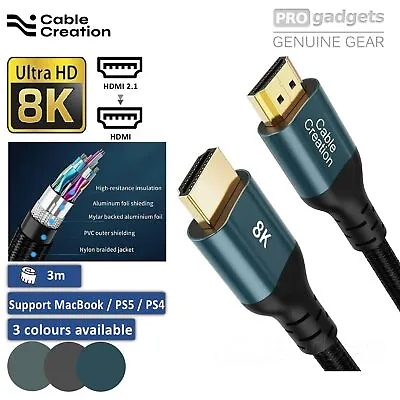 $16.99 • Buy Premium HDMI Cable V2.1 Ultra HD 4K 2160p 1080p CableCreation Speed Ethernet HEC