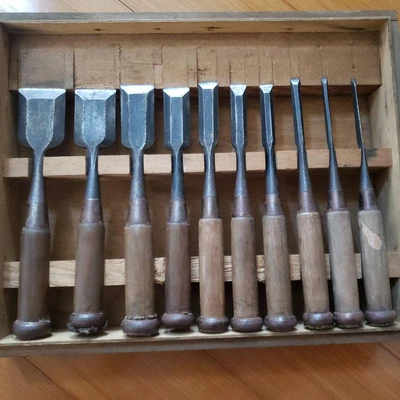 £233.50 • Buy Japanese Vintage Chisel 10set Nomi Made By Famous Blacksmith All Mitsuhiro /2m