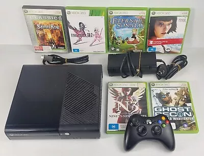 Microsoft Xbox 360 E Super Slim - 6 X Games - Console + Controller + Cords • $169.95