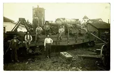 Vintage Steam Donkey / Boiler Transported By Rail RR 1900's Logging Loggers RPPC • $5.99