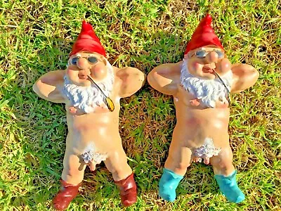 2 X 27cm Nudist Garden Gnome Naughty Naked Body Ornament Figurine Statues Gift • $36.99