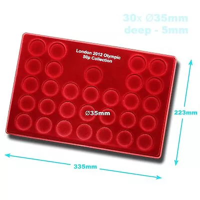 SCHULZ Olympic 2012_COIN Collection Red TRAY - 30 Circle Compartments _50p Pence • £45.47