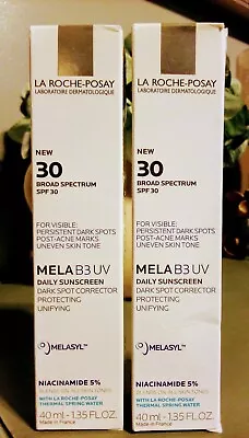 La Roche-Posay Mela B3 UV DailySunscreen SPF30 Dark Spot Corrector Lot Of 2 • $42.99