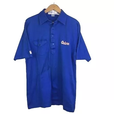 Vintage Coachs Choice Mens L Gators Blue Polo Shirt Embroidered Florida UF • $20