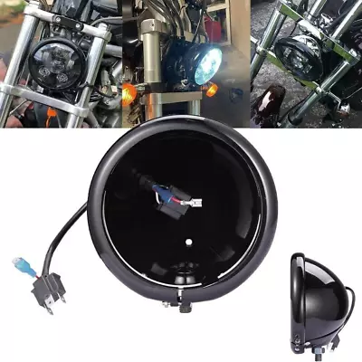 5.75  Motorcycle Headlight Housing Lamp Bulb Bucket Fit For Honda Black • $34.02