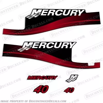 Fits 2004 2005 Red Mercury 40 Hp ELPTO Decals Outboard Motor Reproductions 3cyl • $87.95