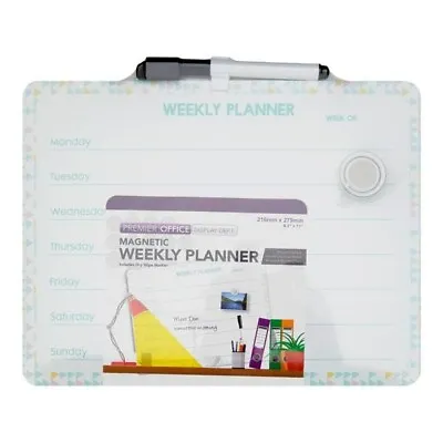 Magnetic Dry Wipe Weekly Planner Memo Kitchen Notes Message Boards Home Office • £6.50