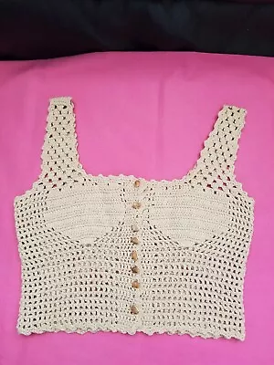  VINTAGE  Handmade Crochet Halter Top • $45