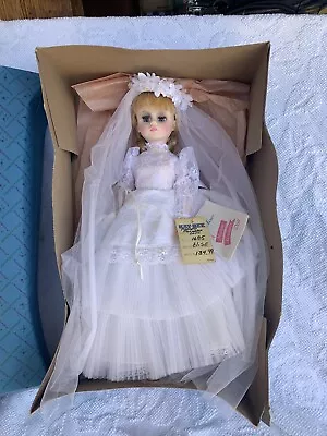 Vintage Madame Alexander Doll Blonde Bride Elise #1685 White Dress In Box 17”  • $39.99