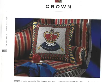 Crown On Cushion Caroline Charles Needlepoint Chart Ehrman Designer • $9.99