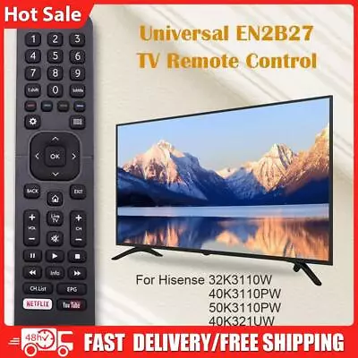 Universal EN2B27 TV Remote Control For Hisense 32K3110W 40K3110PW 50K3110PW • $10.62