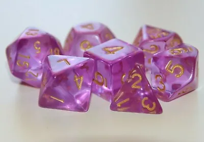 $8.95 • Buy Dice 7 Pce Set Purple & Gold Gem  Polyhedral D & D Pathfinder Dungeons & Dragons