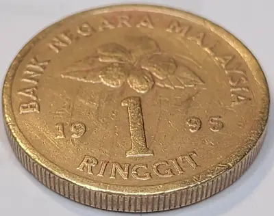 1995 Malaysia 1 Ringgit Coin (scarce--no Other By Us Seller) Km# 64 Us Seller • $5