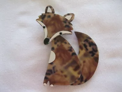Large Galalith Fox Pin French Designer Marie Christine Pavone • $130