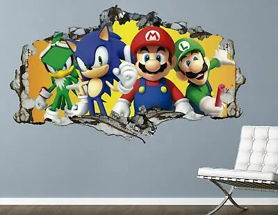 $50.21 • Buy Mario Sonic Olympics Luigi Game Custom Wall Decals 3D Wall Stickers Art AH351