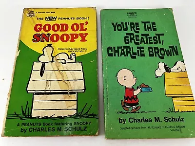 Lot Of 2  Vintage Peanuts Charlie Brown Snoopy Paperback Books Charles M Schulz • $6.99