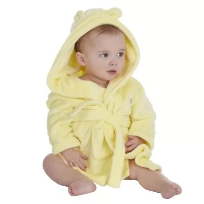 Baby & Toddler Bath Robe / Baby Dressing Gown 6-12M / Yellow Gown/ Baby Bathing • £12