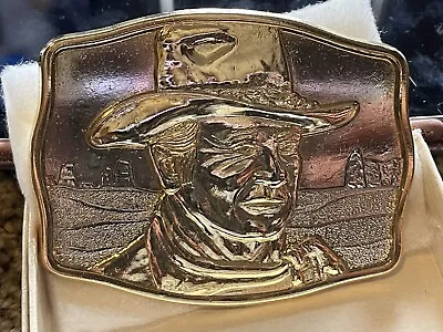 John Wayne Gold Belt Buckle 1985 “The Man Of The Golden West” By Endre Szabo • $33