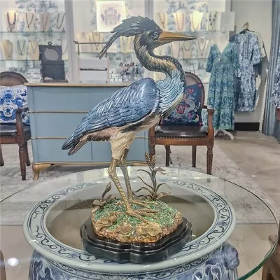 Porcelain With Bronze Ormolu Grey Heron Figurine/Statue-16''H • $680