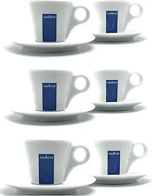 X6 Lavazza Espresso Cup & Saucer Italian Coffee Mug Barista Demitasse Expresso • £28.99