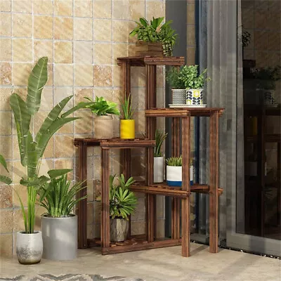 Well-arranged Wood Plant Stand Holder Flower Display Rack Indoor Outdoor Corner • $46.90
