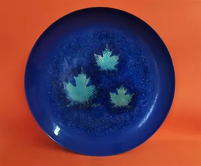 Curtis Jere  Artisan House  Blue Enamel/Copper Maple Leaf Large Art Bowl 15.5  • $189.99